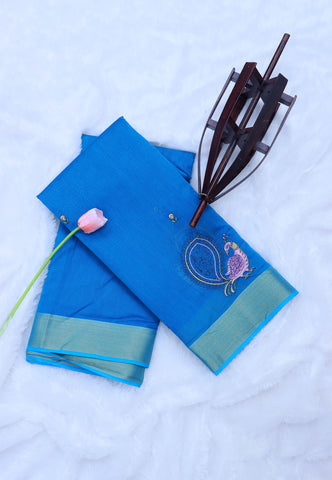 SEMI MUGA WORK SAREES-(DW-013)