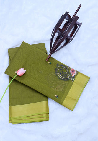 SEMI MUGA WORK SAREES-(DW-016)