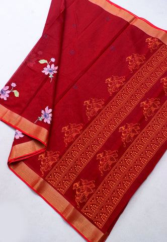 SEMI MUGA WORK SAREES-(DW-002)