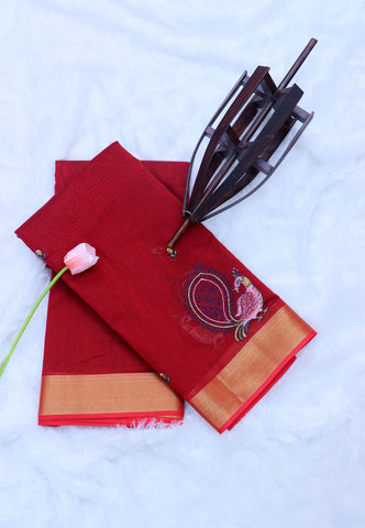 SEMI MUGA WORK SAREES-(DW-014)