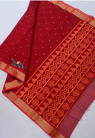 SEMI MUGA WORK SAREES-(DW-006)