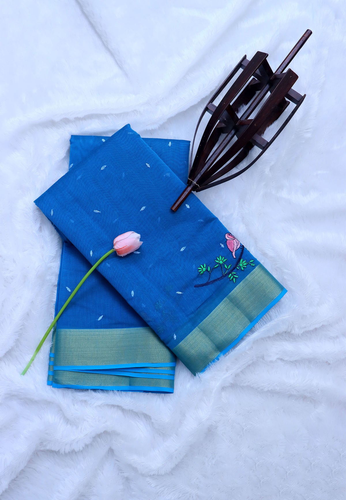 SEMI MUGA WORK SAREES-(DW-005)