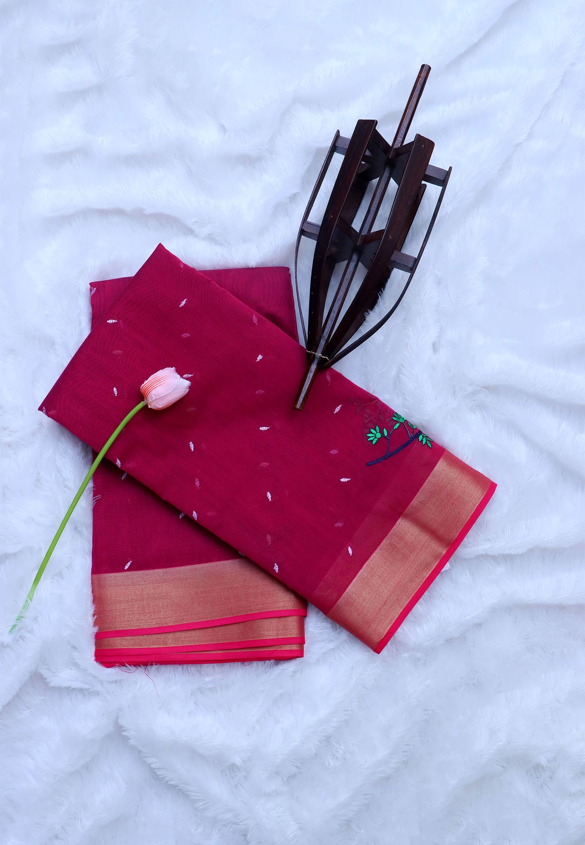 SEMI MUGA WORK SAREES-(DW-007)