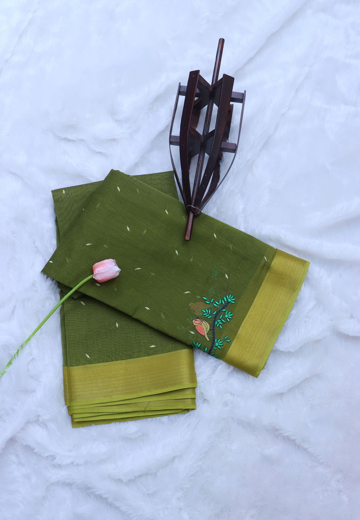 SEMI MUGA WORK SAREES-(DW-008)