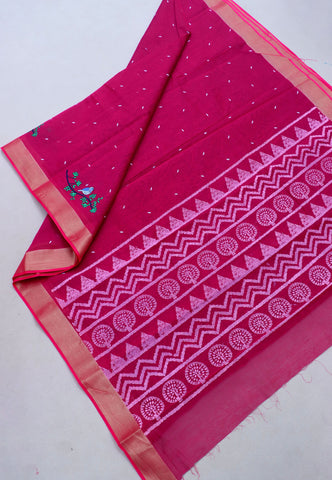 SEMI MUGA WORK SAREES-(DW-007)