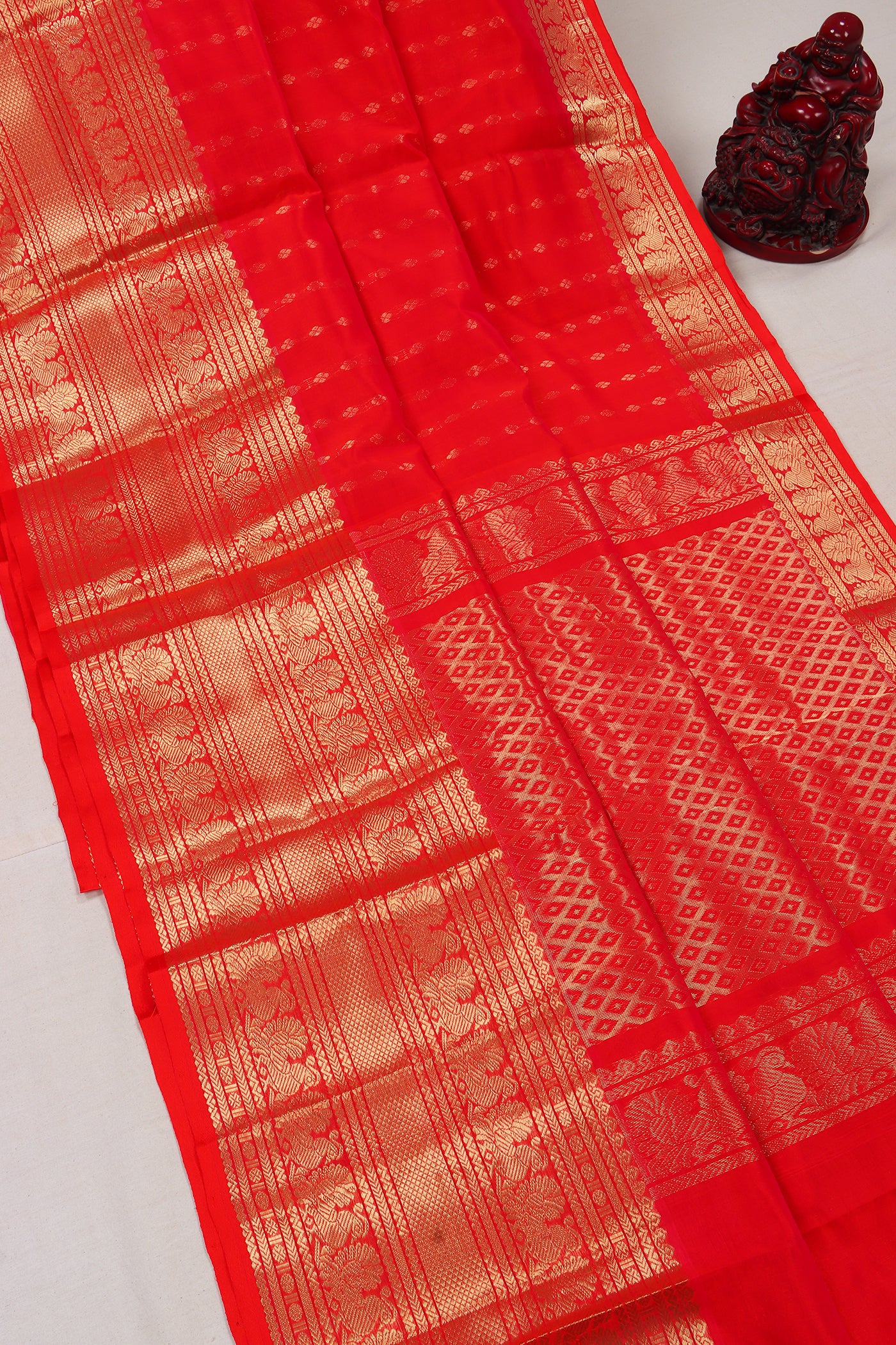 Kuppadam Saree - Reb Shade Border Texture -(SA-143) - Dakshin Weaves