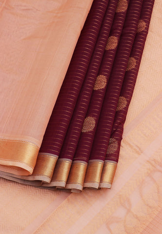Kuppadam Saree - Maroon Colour With Gold Border Texture -(SA-280)