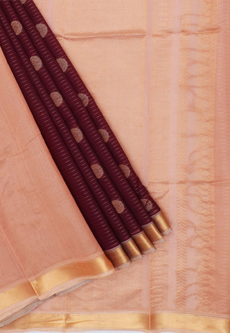 Kuppadam Saree - Maroon Colour With Gold Border Texture -(SA-280)