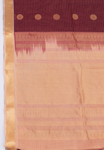 Kuppadam Saree - Maroon Colour With Gold Border Texture -(SA-280)
