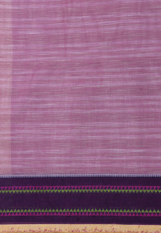 Kollam Katari Khadi With Cream Collur and Border with Gray Shade - (SA-035)
