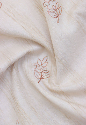Embroidery Saree With Cream Collur and Border with Gold Shade - (SA-392)