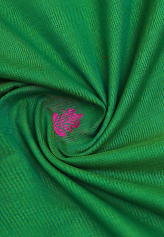 Kollam Katari Khadi With Green Collur and Border with Pink Shade-(SA-027)