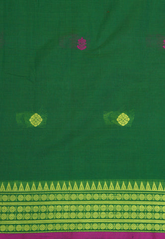 Kollam Katari Khadi With Green Collur and Border with Pink Shade-(SA-027)