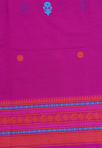 Kollam Katari Khadi With Pink Collur and Border with Pink Shade-(SA-014)