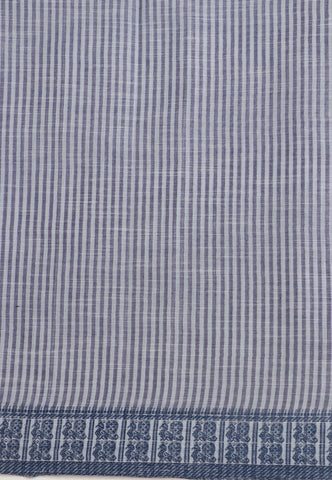 Digital Print Saree with Gray Colour and Border With Blue Shade-(SA-580)