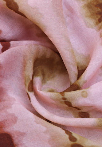 Malabari Digital Print Saree with Pink Colour and Border With Brown Shade-(SA-576)