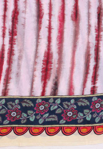 Malabari Digital Print Saree with Cream Colour and Border With Brown Shade - (SA-568)