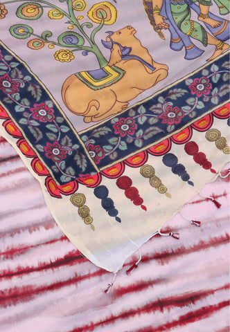 Malabari Digital Print Saree with Cream Colour and Border With Brown Shade - (SA-568)