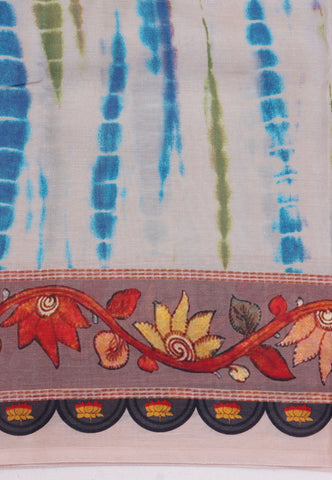 Malabari Digital Print Saree with Gray Colour and Border With Brown Shade - (SA-567)