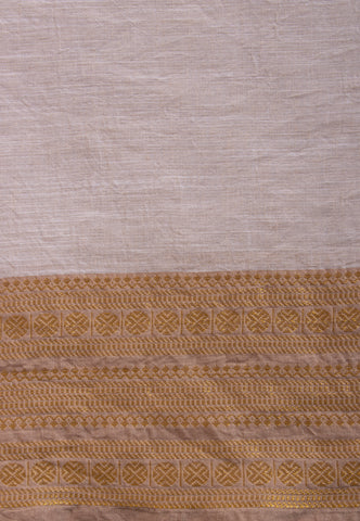 Kollam Katari Khadi With Brown Collur and Border with Gold Shade - (SA-225)