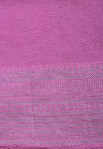 Kollam Katari Khadi With Light Brown Collur and Border with pink Shade - (SA-211)