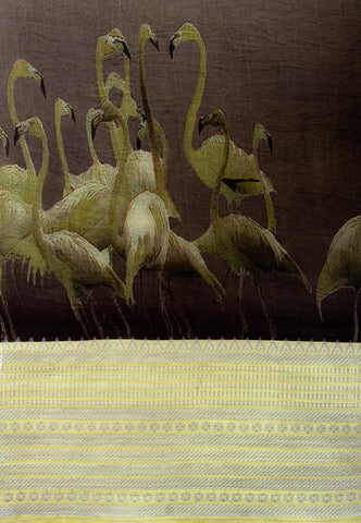 Kollam Katari Khadi With Light Green  Collur and Border with Green Shade - (SA-210)