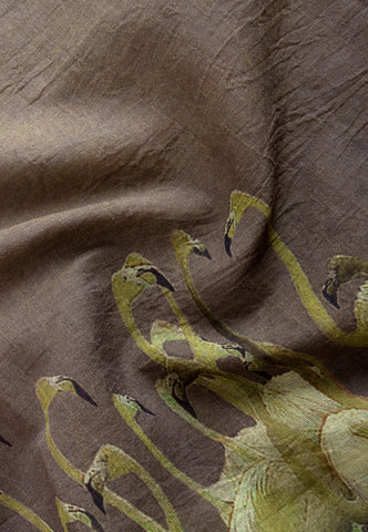 Kollam Katari Khadi With Light Green  Collur and Border with Green Shade - (SA-210)