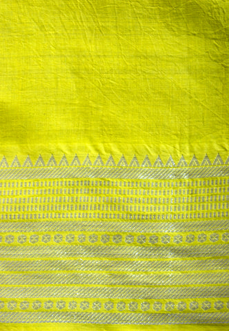 Kollam Katari Khadi With Light Green  Collur and Border with Green Shade - (SA-210)