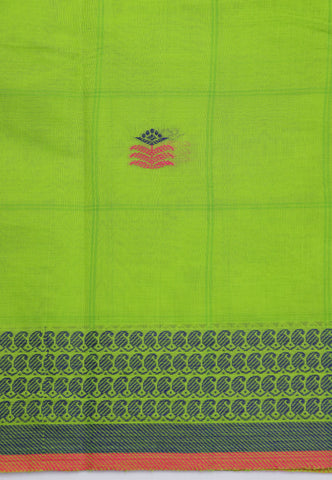 Kollam Katari Khadi With Light Green Collur and Border with Pink Shade - (SA-235)