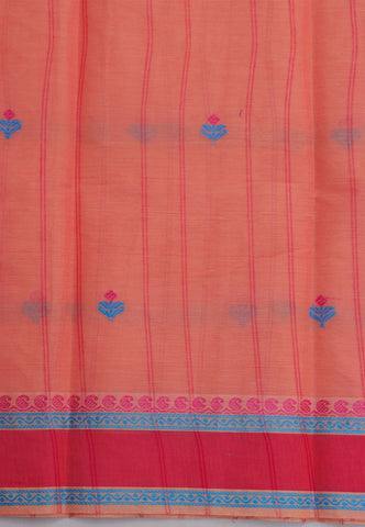 Kollam Buta Saree With Light Pink Colour and Border with Red Shade-(SA-557)