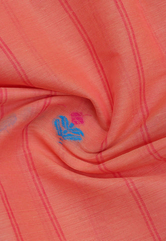 Kollam Buta Saree With Light Pink Colour and Border with Red Shade-(SA-557)