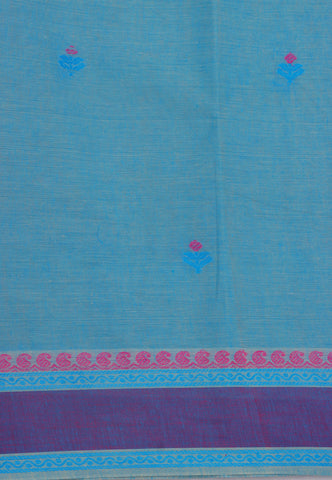 Kollam Buta Saree With Light Pink Colour and Border with Red Shade-(SA-557)