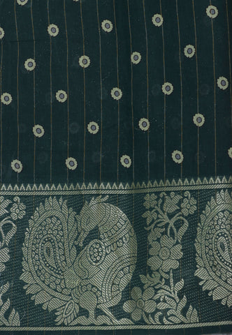 Digital Print Saree with Blue Colour and Border With Green Shade-(SA-594)