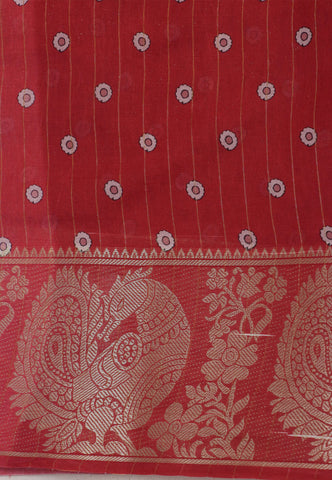 Digital Print Saree with Brown Colour and Border With Red Shade-(SA-590)