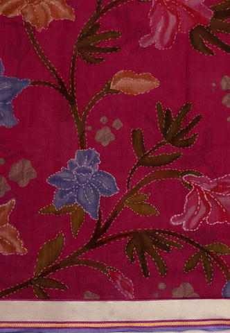 Digital Print Saree with Pink Colour and Border With Gold Shade-(SA-586)