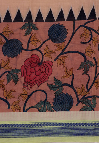 Digital Print Saree with Brown Colour and Border With Green Shade-(SA-604)