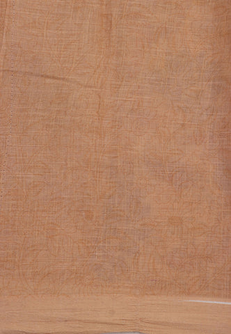 Digital Print Saree with Cream Colour and Border With Brown Shade-(SA-607)