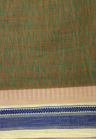 Digital Print Saree with Brown Colour and Border With Blue Shade-(SA-605)