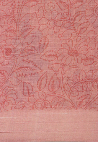 Digital Print Saree with Cream Colour and Border With Pink Shade-(SA-606)