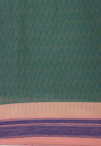 Digital Print Saree with Green Colour and Border With Pink Shade-(SA-603)