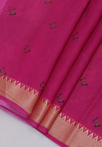 Khadi Digital Print Saree With Brown and Border with Red Shade - (SA-530)