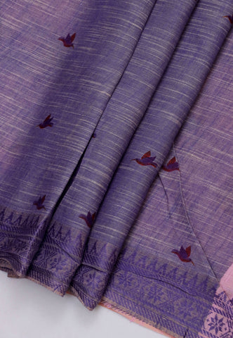 Khadi Digital Print Saree With Cream and Border with Blue Shade - (SA-544)