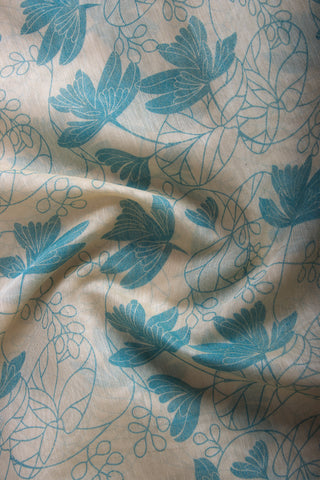 Dhaka Silk Printed Saree With Weaving Border. -(SA-101) - Dakshin Weaves