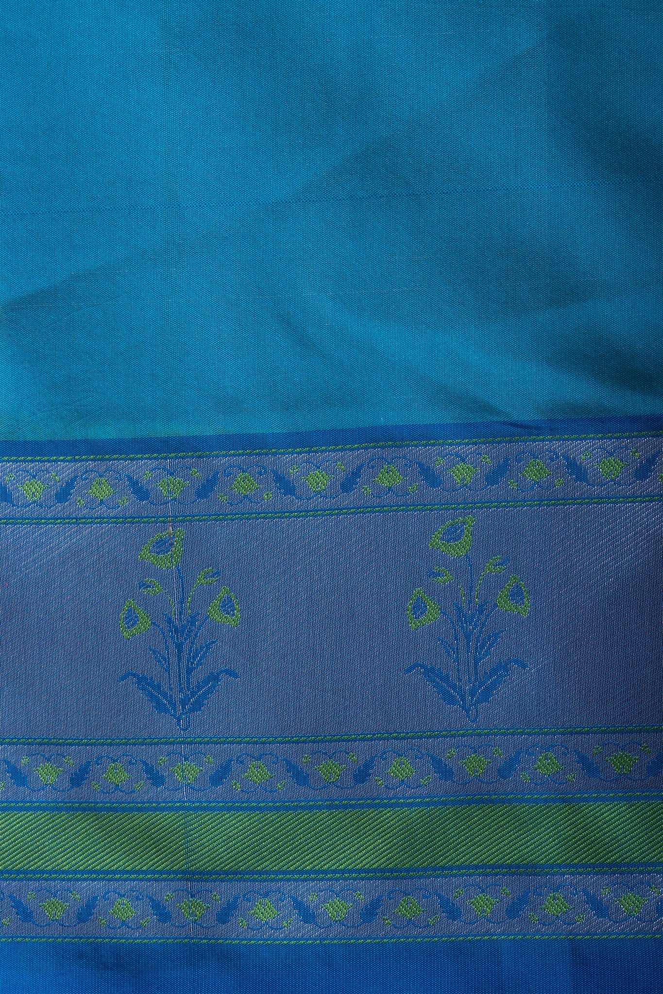 Dhaka Silk Printed Saree With Weaving Border. -(SA-101) - Dakshin Weaves