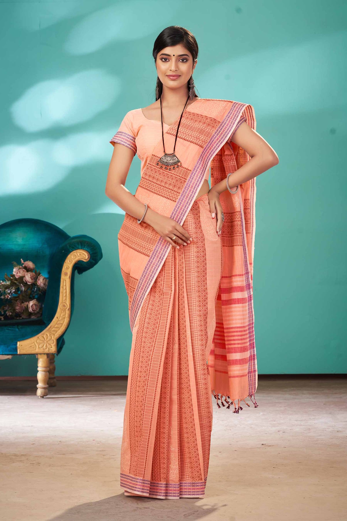 BANJARA EMBOSE COTTON SAREE -(SA-179)