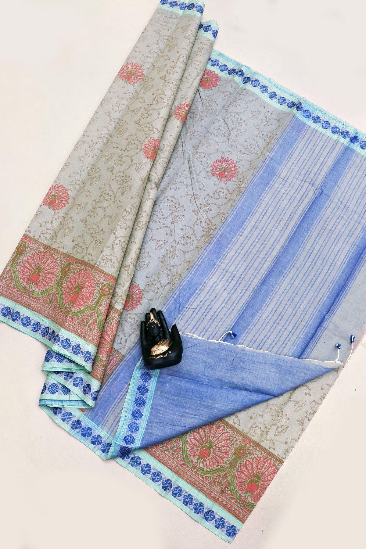 KANCHI COTTON PRINT SAREE - SA-1018