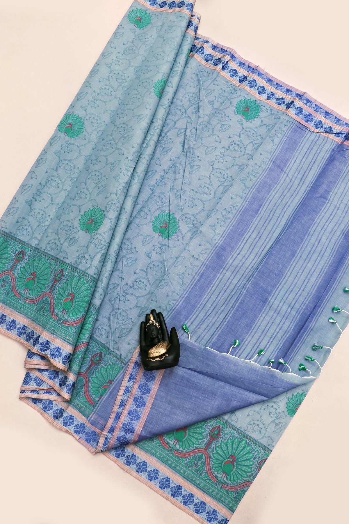 KANCHI COTTON PRINT SAREE - SA-1019