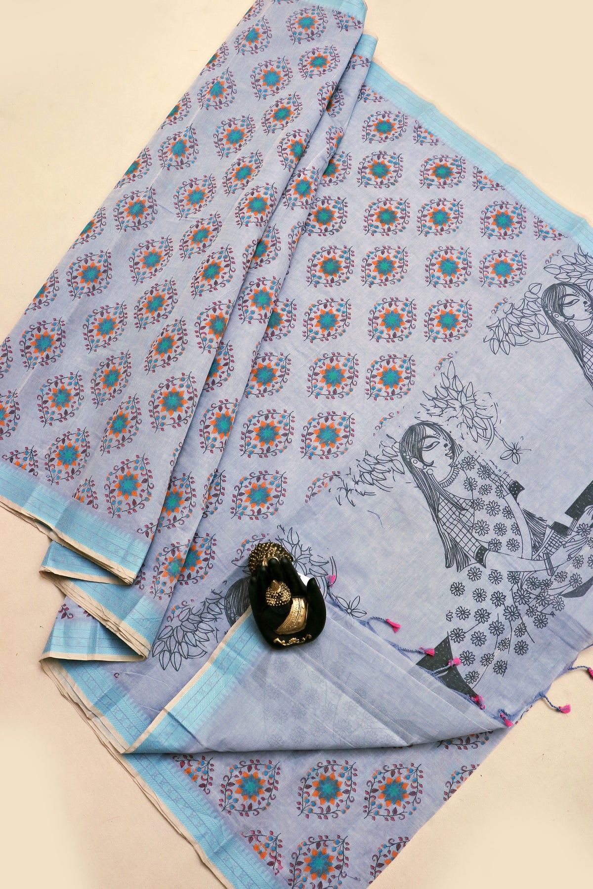 KANCHI COTTON PRINT SAREE - SA-1014