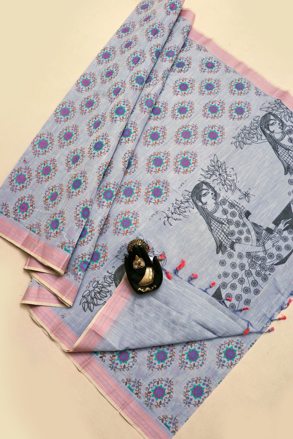 KANCHI COTTON PRINT SAREE - SA-1015