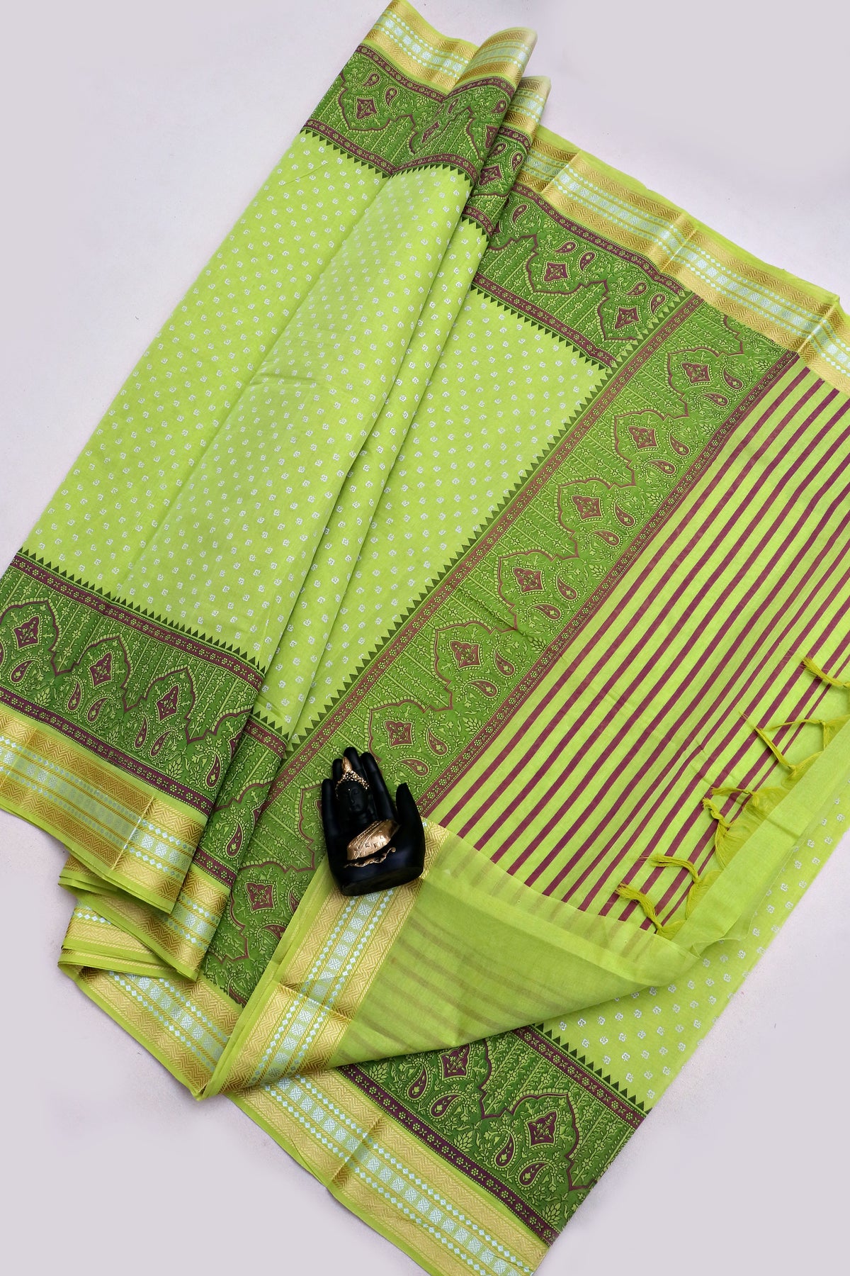 KANCHI COTTON PRINT SAREE - SA-995
